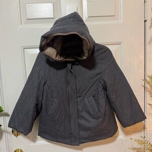 Brunello Cucinelli Wool Silk Cashmere Leather Hooded Jacket Size 40 US Size 4